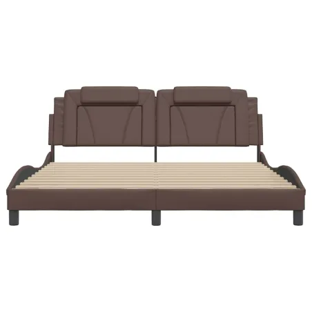 Cadre de lit Viana sans matelas marron 180x200 cm similicuir
