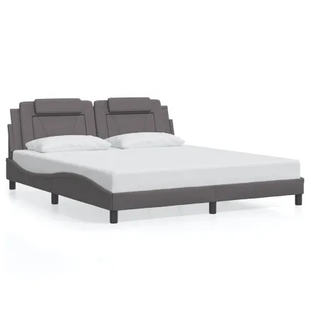 Cadre de lit Viana sans matelas gris 180x200 cm similicuir 2