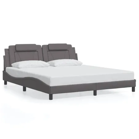Cadre de lit Viana sans matelas gris 180x200 cm similicuir