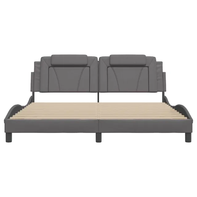 Cadre de lit Viana sans matelas gris 180x200 cm similicuir