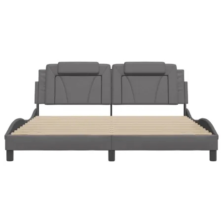 Cadre de lit Viana sans matelas gris 180x200 cm similicuir