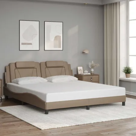 Cadre de lit Viana sans matelas cappuccino 180x200 cm similicuir