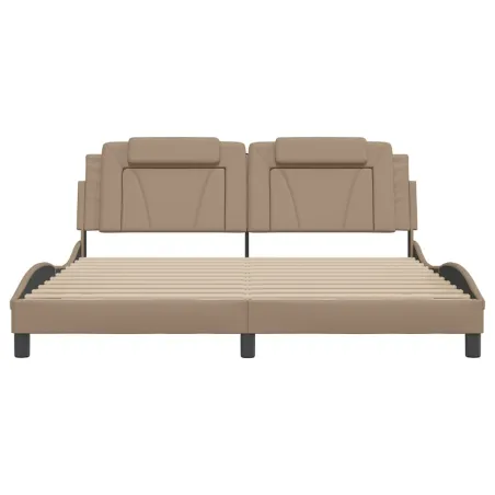 Cadre de lit Viana sans matelas cappuccino 180x200 cm similicuir