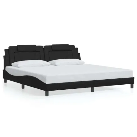 Cadre de lit Viana sans matelas noir 200x200 cm similicuir 2
