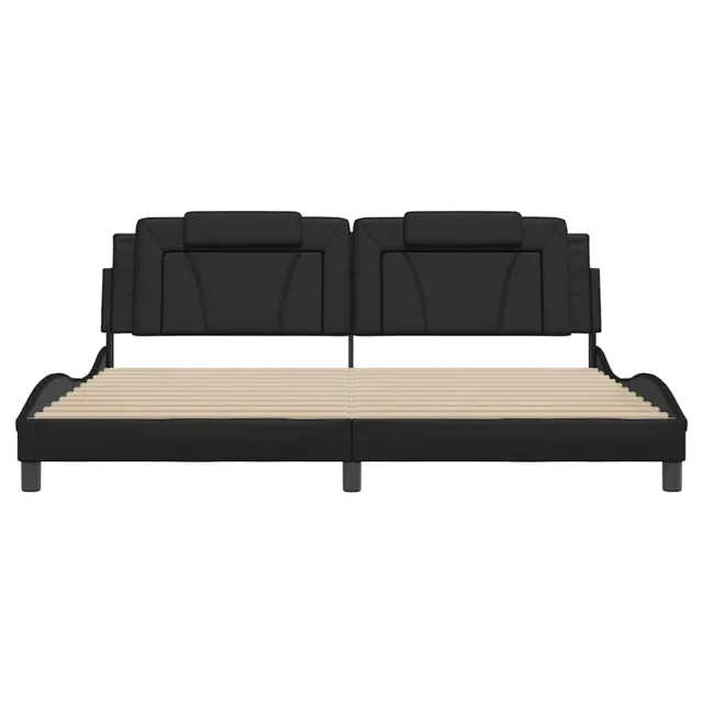 Cadre de lit Viana sans matelas noir 200x200 cm similicuir