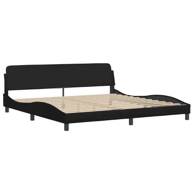 Cadre de lit Viana sans matelas noir 200x200 cm similicuir