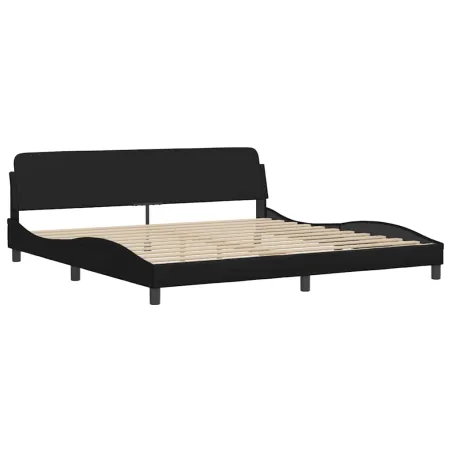Cadre de lit Viana sans matelas noir 200x200 cm similicuir