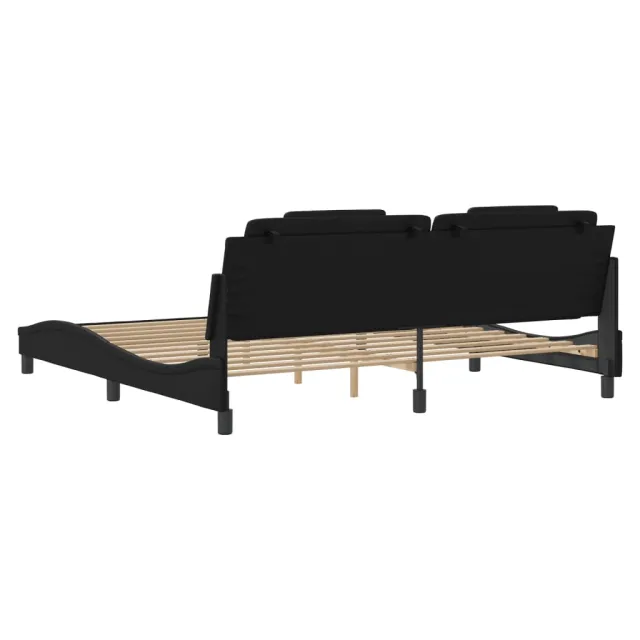 Cadre de lit Viana sans matelas noir 200x200 cm similicuir