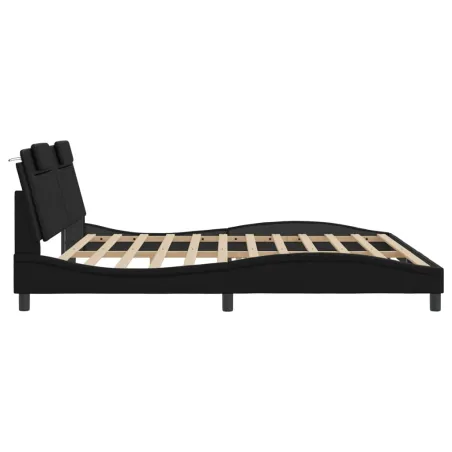 Cadre de lit Viana sans matelas noir 200x200 cm similicuir