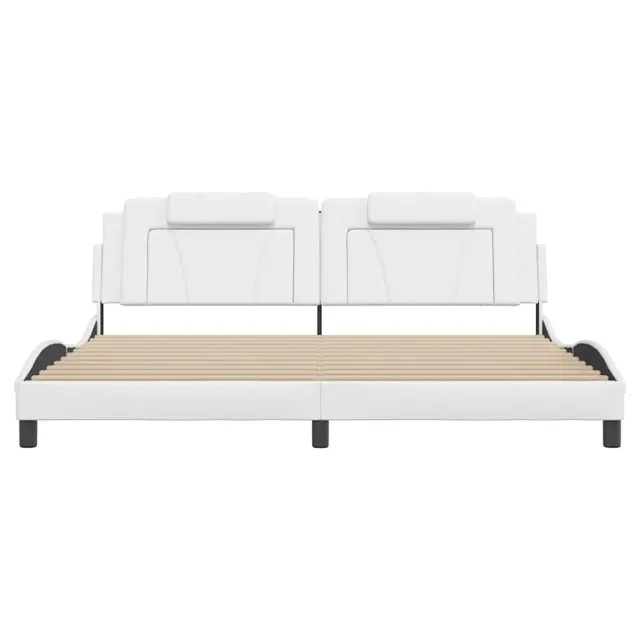 Cadre de lit Viana sans matelas blanc 200x200 cm similicuir
