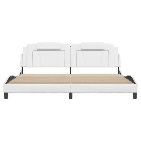 Cadre de lit Viana sans matelas blanc 200x200 cm similicuir