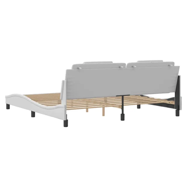 Cadre de lit Viana sans matelas blanc 200x200 cm similicuir
