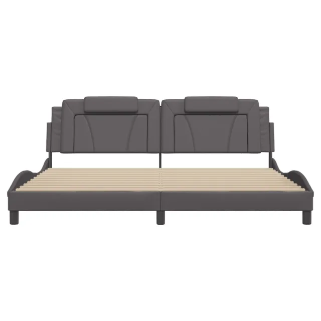 Cadre de lit Viana sans matelas gris 200x200 cm similicuir