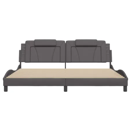 Cadre de lit Viana sans matelas gris 200x200 cm similicuir