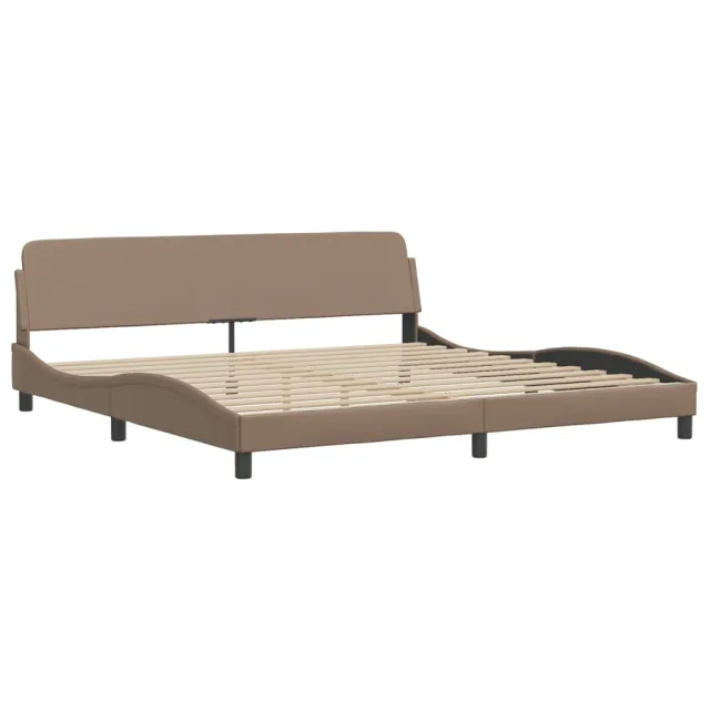 Cadre de lit Viana sans matelas cappuccino 200x200 cm similicuir