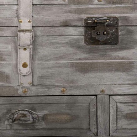 Baule Alexandra House Living Grigio PVC Legno Metallo 45 x 45 x 90 cm 2