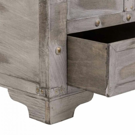 Baúl Alexandra House Living Gris PVC Madera Metal 45 x 45 x 90 cm Est