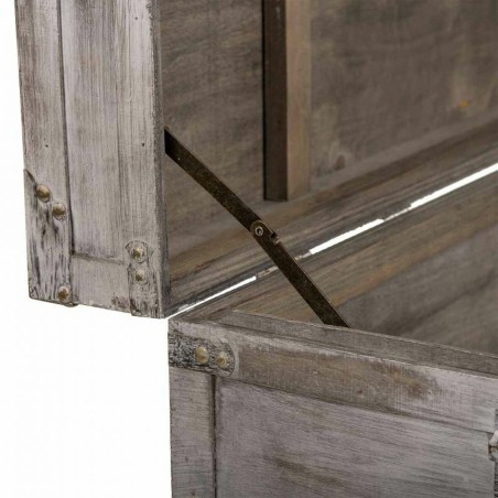Baúl Alexandra House Living Gris PVC Madera Metal 45 x 45 x 90 cm Est