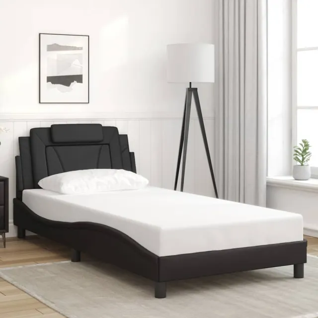 Cadre de lit Viana sans matelas noir 100x203 cm similicuir
