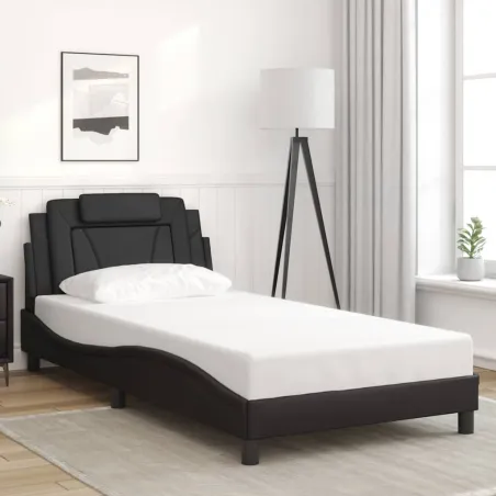 Cadre de lit Viana sans matelas noir 100x203 cm similicuir