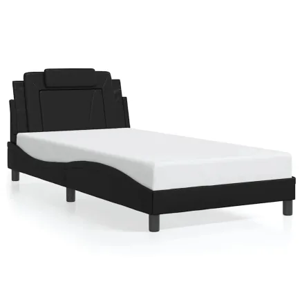 Cadre de lit Viana sans matelas noir 100x203 cm similicuir 2
