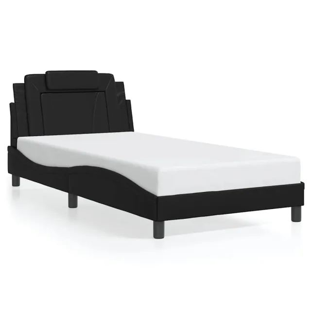 Cadre de lit Viana sans matelas noir 100x203 cm similicuir