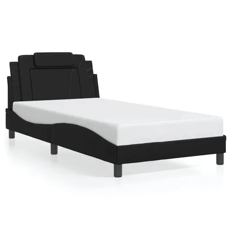 Cadre de lit Viana sans matelas noir 100x203 cm similicuir