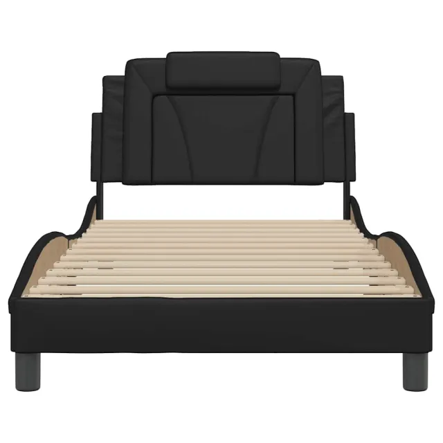 Cadre de lit Viana sans matelas noir 100x203 cm similicuir