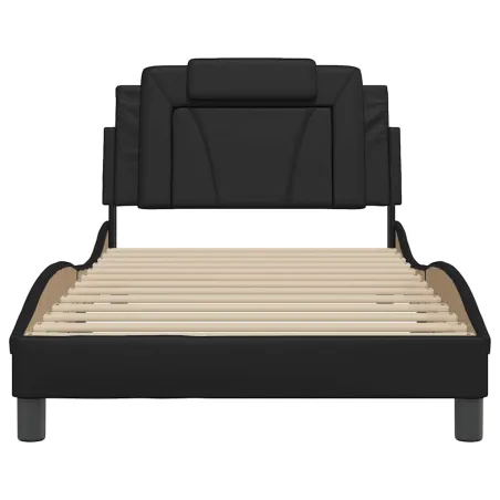 Cadre de lit Viana sans matelas noir 100x203 cm similicuir