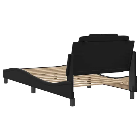 Cadre de lit Viana sans matelas noir 100x203 cm similicuir
