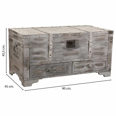 Coffre Alexandra House Living Gris PVC Bois Métal 45 x 45 x 90 cm Est