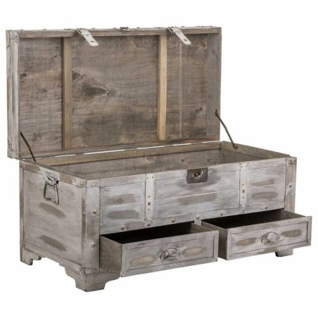 Coffre Alexandra House Living Gris PVC Bois Métal 45 x 45 x 90 cm Est