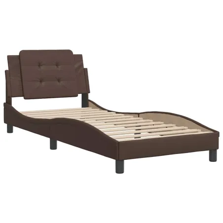 Cadre de lit sans matelas Zadar marron 80x200 cm similicuir