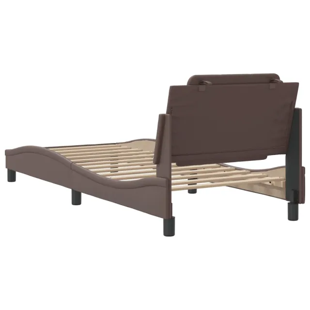 Cadre de lit sans matelas Zadar marron 80x200 cm similicuir