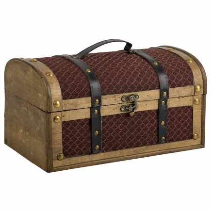 Koffer Alexandra House Living Bruin PVC Hout Metaal Stof 21 x 19 x 35