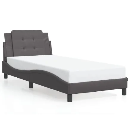 Cadre de lit sans matelas Zadar gris 80x200 cm similicuir 2