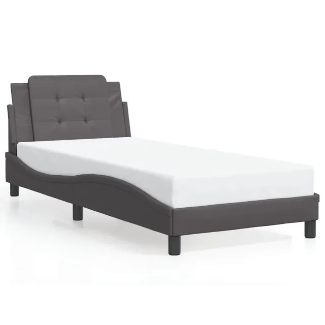 Cadre de lit sans matelas Zadar gris 80x200 cm similicuir