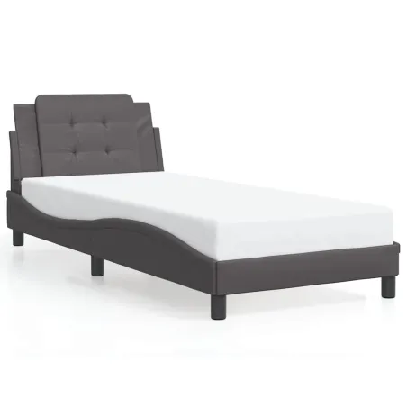 Cadre de lit sans matelas Zadar gris 80x200 cm similicuir
