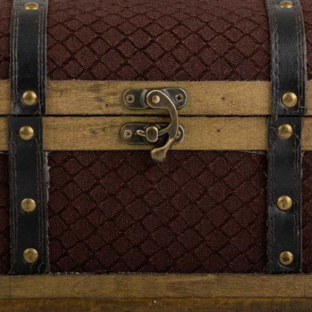 Baule Alexandra House Living Marrone PVC Legno Metallo Stoffa 21 x 19 2