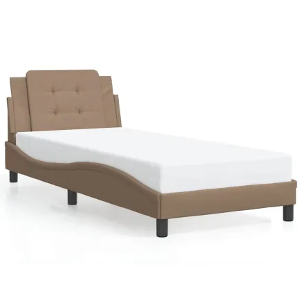 Cadre de lit sans matelas Zadar cappuccino 80x200 cm similicuir 2