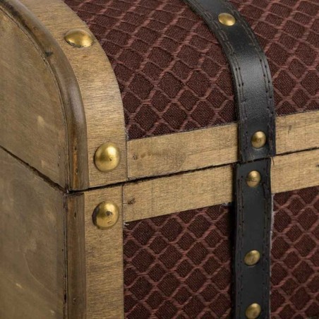 Coffre Alexandra House Living Marron PVC Bois Métal Tissu 21 x 19 x 3