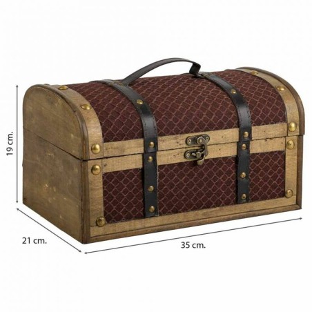 Coffre Alexandra House Living Marron PVC Bois Métal Tissu 21 x 19 x 3
