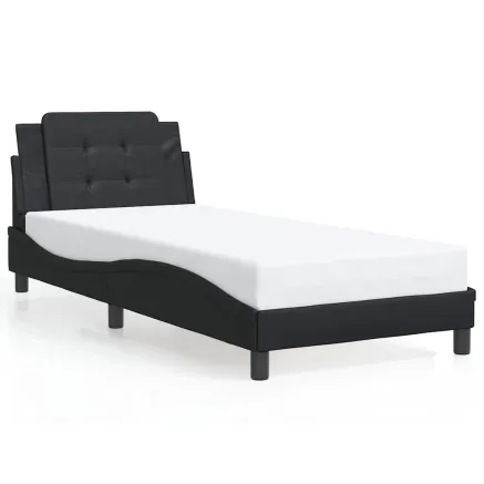 Cadre de lit sans matelas Zadar noir 90x190 cm similicuir 2