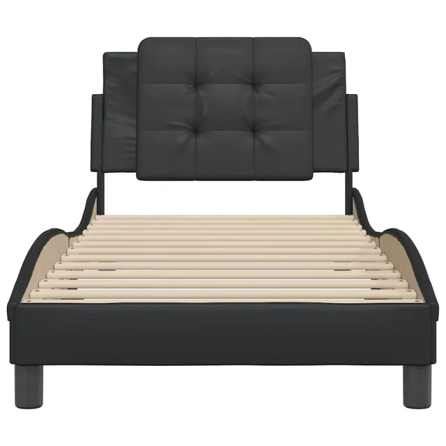 Cadre de lit sans matelas Zadar noir 90x190 cm similicuir