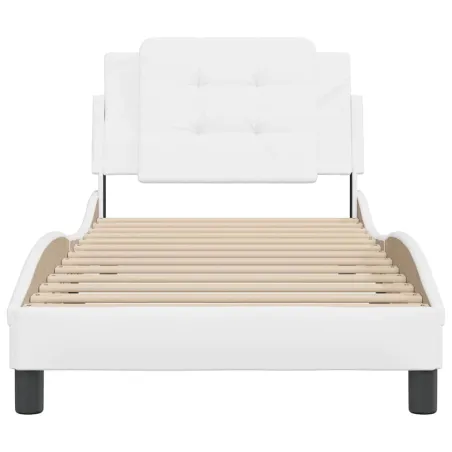 Cadre de lit sans matelas Zadar blanc 90x190 cm similicuir