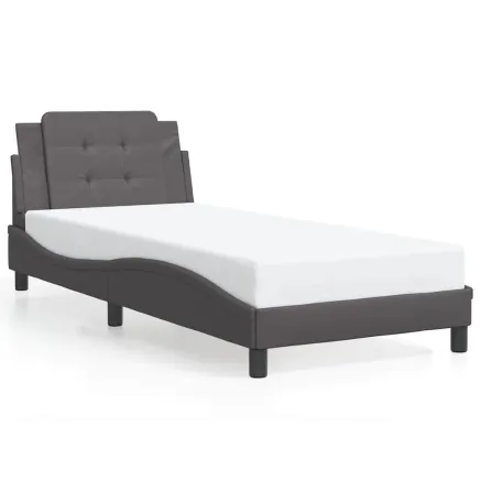 Cadre de lit sans matelas Zadar gris 90x190 cm similicuir 2