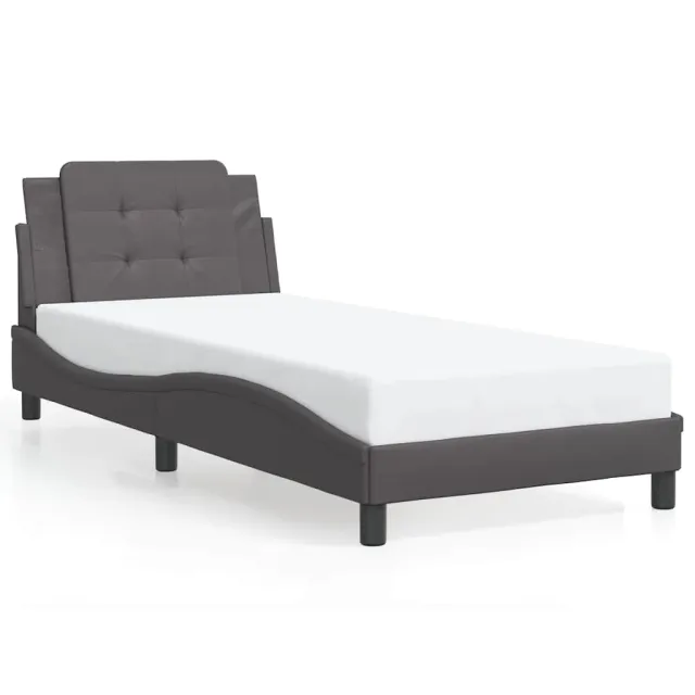 Cadre de lit sans matelas Zadar gris 90x190 cm similicuir