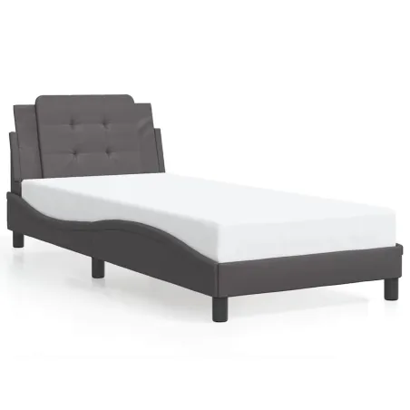Cadre de lit sans matelas Zadar gris 90x190 cm similicuir