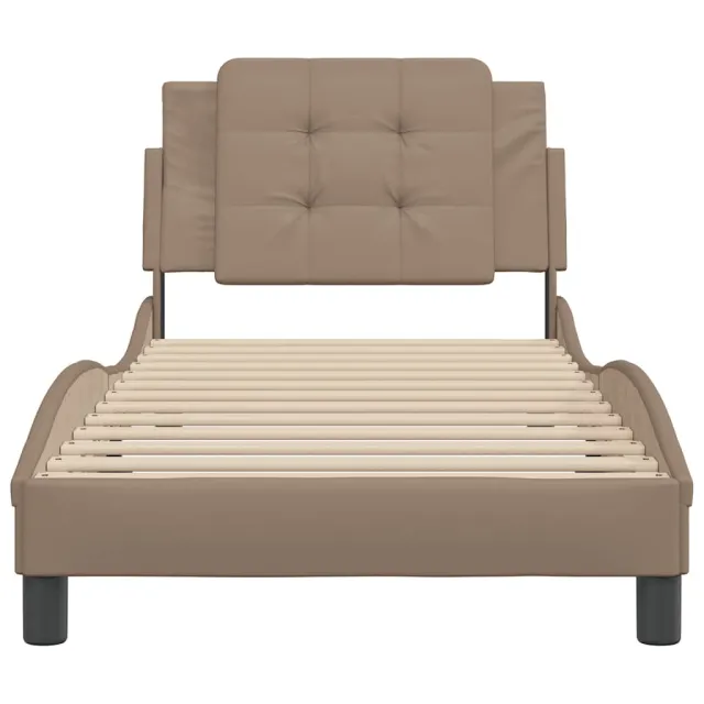 Cadre de lit sans matelas Zadar cappuccino 90x190 cm similicuir
