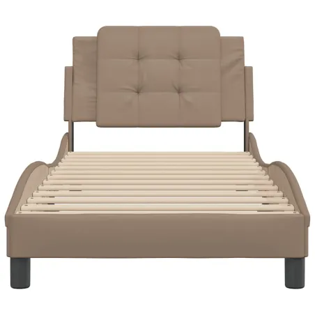 Cadre de lit sans matelas Zadar cappuccino 90x190 cm similicuir